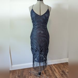 Two Sisters Lace Midi Dress - Midnight